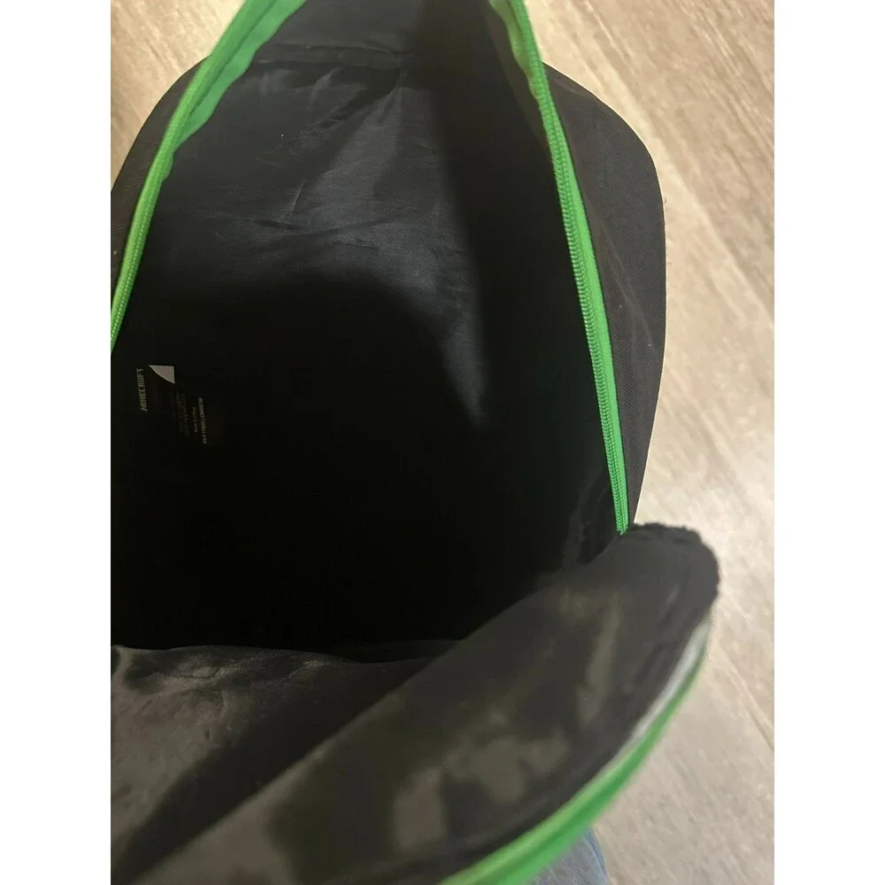 Minecraft Kids Backpack Creeper Skeleton Zombie Black Green w/pouch